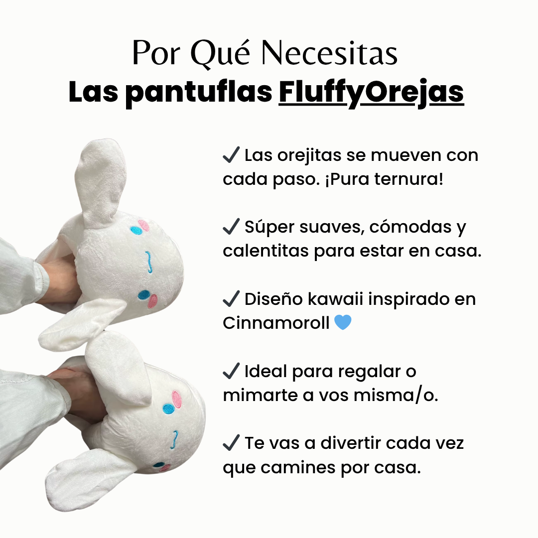 Fluffy Orejas pantuflas tiernas