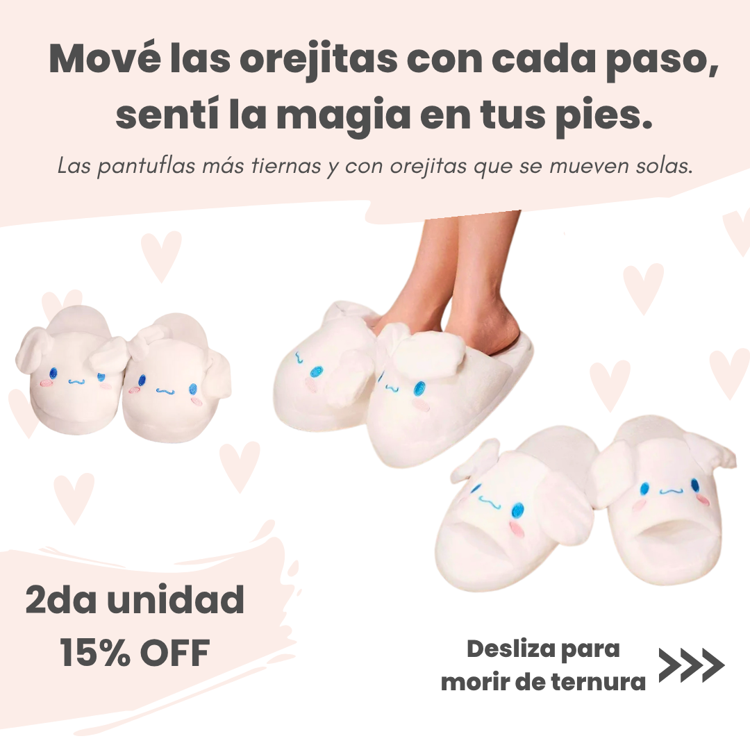 Fluffy Orejas pantuflas tiernas